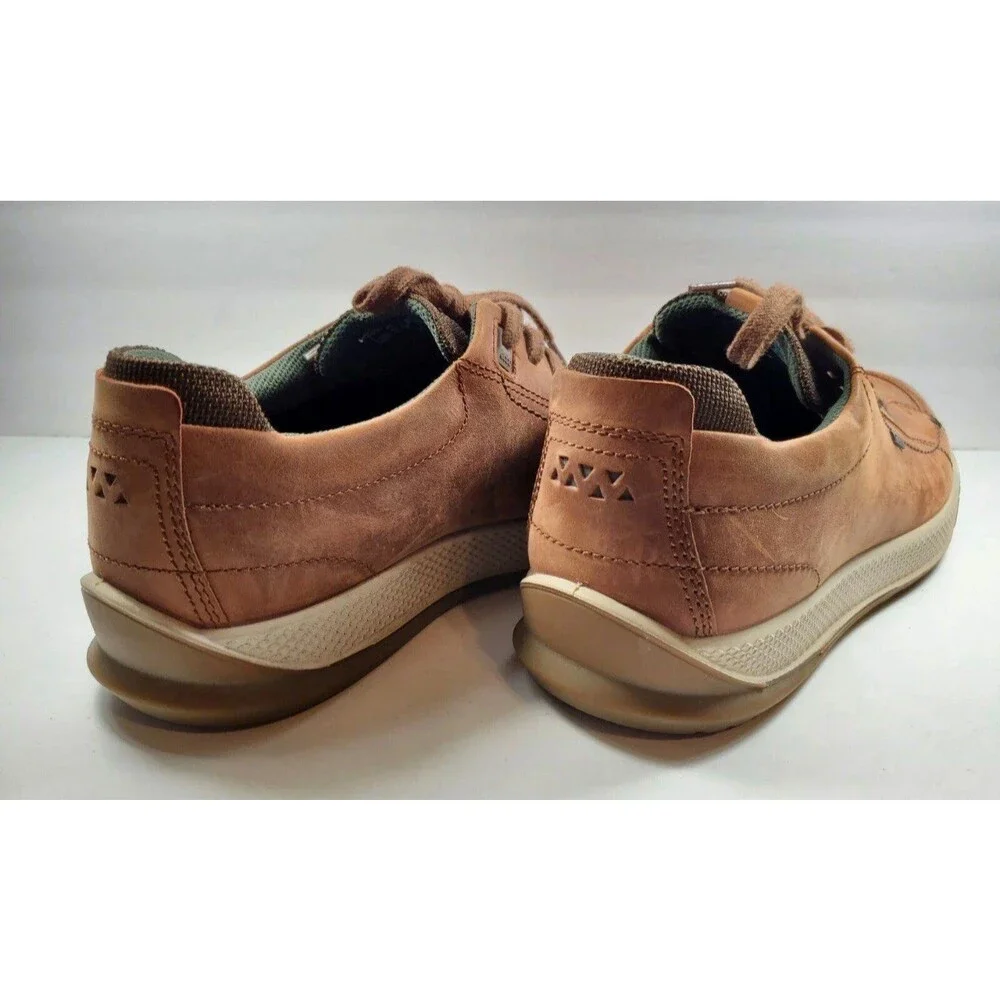 Men's Brown Leather Lace-Up Fashion Sneakers